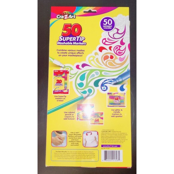 Cra-Z-Art 50 SuperTip Washable Markers - Broad and Fine Lines! NEW - Picture 2 of 6
